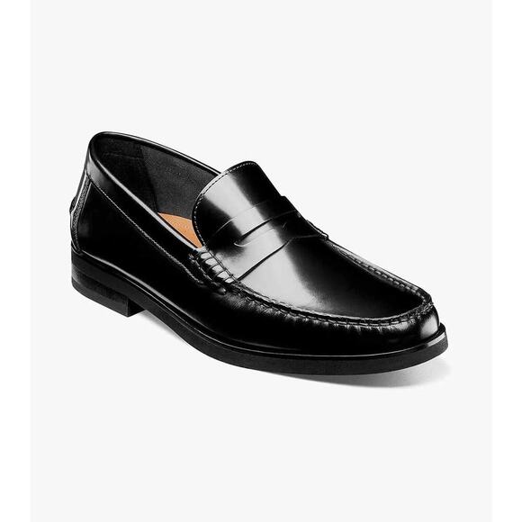 Florsheim Men's Black Berkley Flex Moc Toe Penny Loafers Size 8 - Picture 1 of 11
